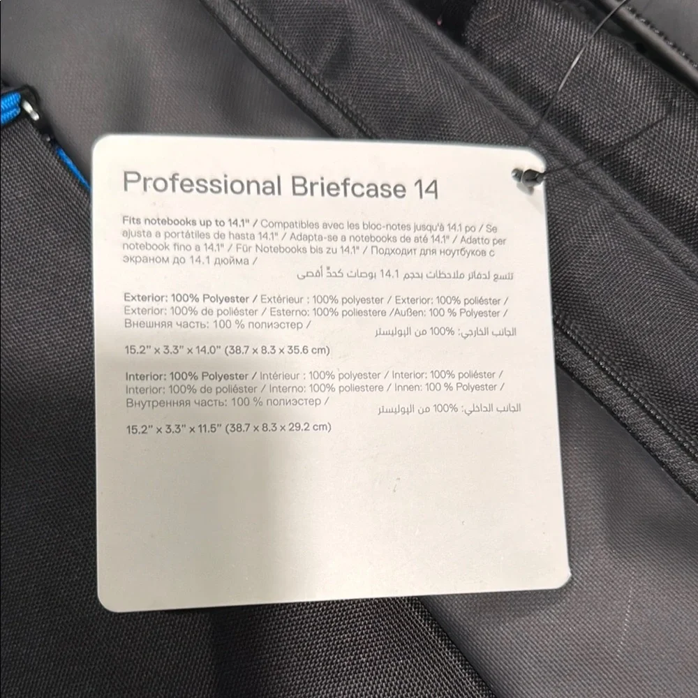 Dell Black Professional Laptop Bag with Durable Fabric
